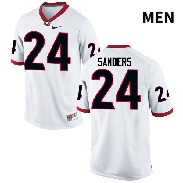 Georgia Bulldogs Men's Dominick Sanders #24 White Stitched College UGA Football Jersey 23LT010VG